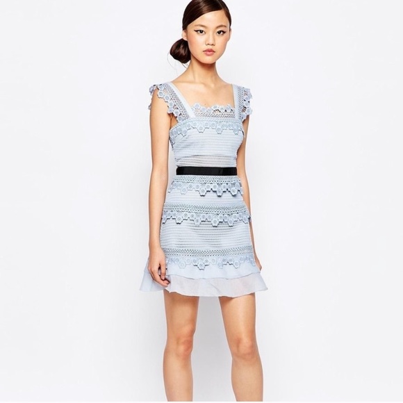 Self-Portrait Dresses & Skirts - Nwt self portrait pale blue lace Petunia dress